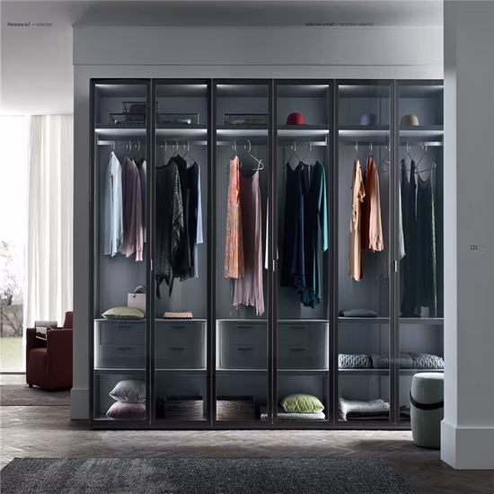 Guardaroba per mobili moderni Soluzione personalizzata Materiale di superficie in melammina Pannello truciolare in legno massello Materiale di base Moda moderna Multi